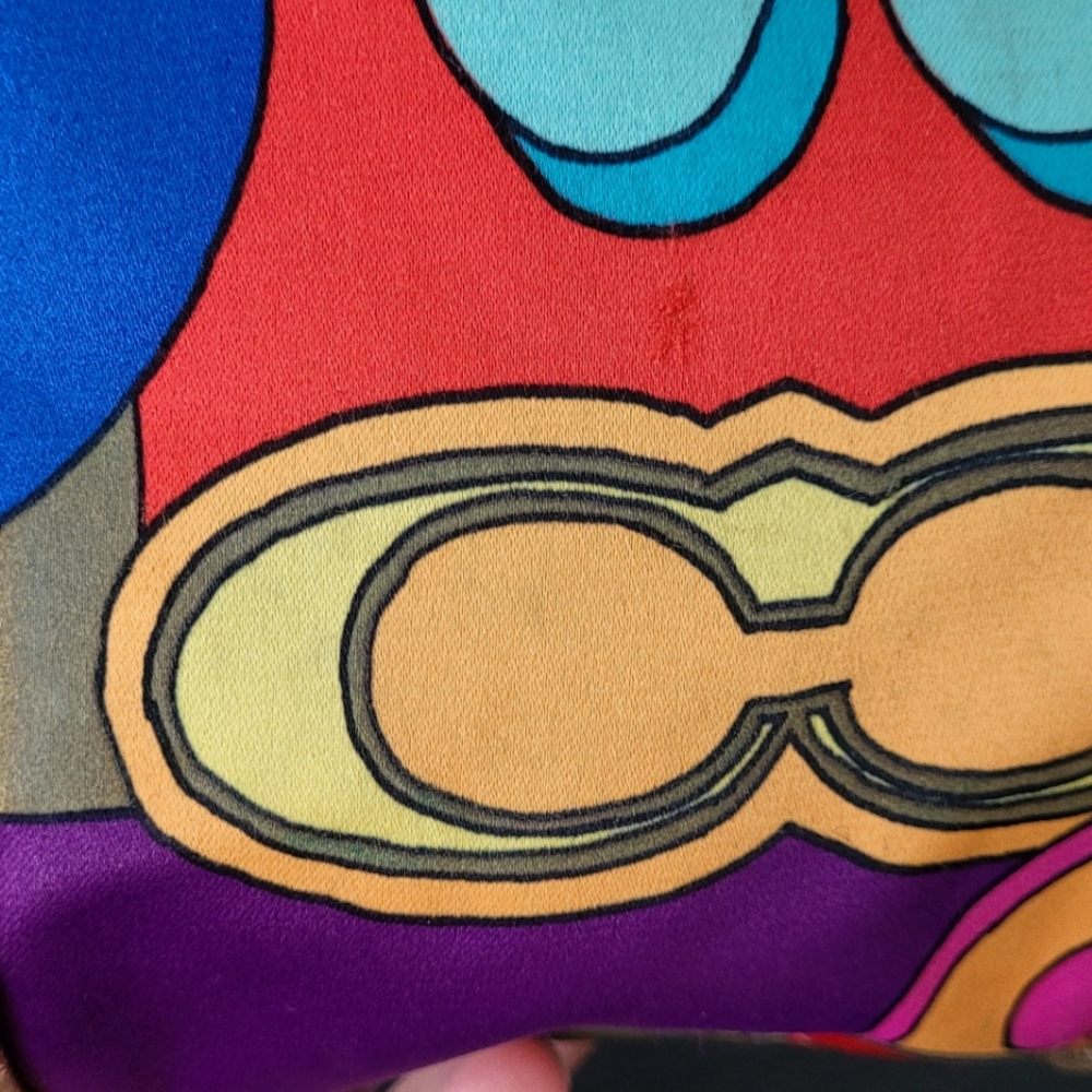 *RARE* Coach Poppy Multicolor Signaturn "Pop C" Tote Bag ***NEW hang tag bought - Picture 3 of 11